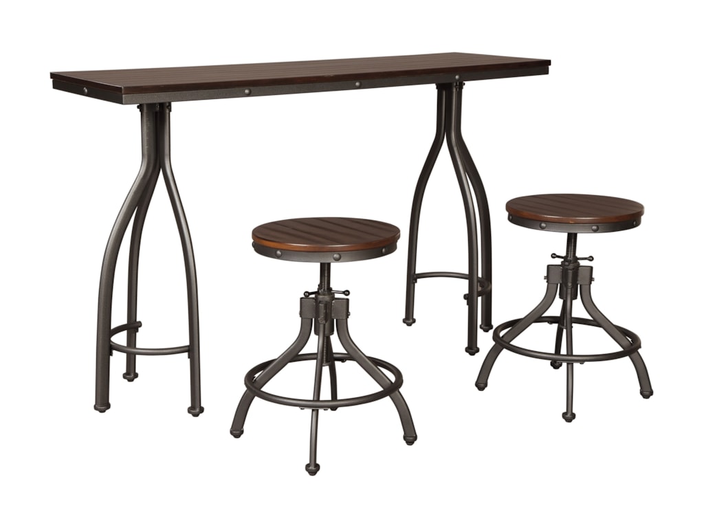 Signature Design By Ashley Odium 3 Piece Rectangular Counter Table Signature Design By Ashley Odium3 Piece Rectangular Counter Table Set