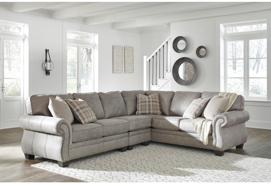 Signature Design By Ashley Olsberg 3 Piece L Shaped Transitional Ashley Olsberg 3 Piece L Shaped