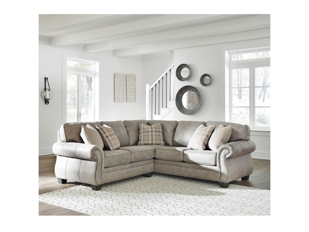 Olsberg 2 Piece Transitional Sectional By Signature Design Ashley At Gill Brothers Furniture