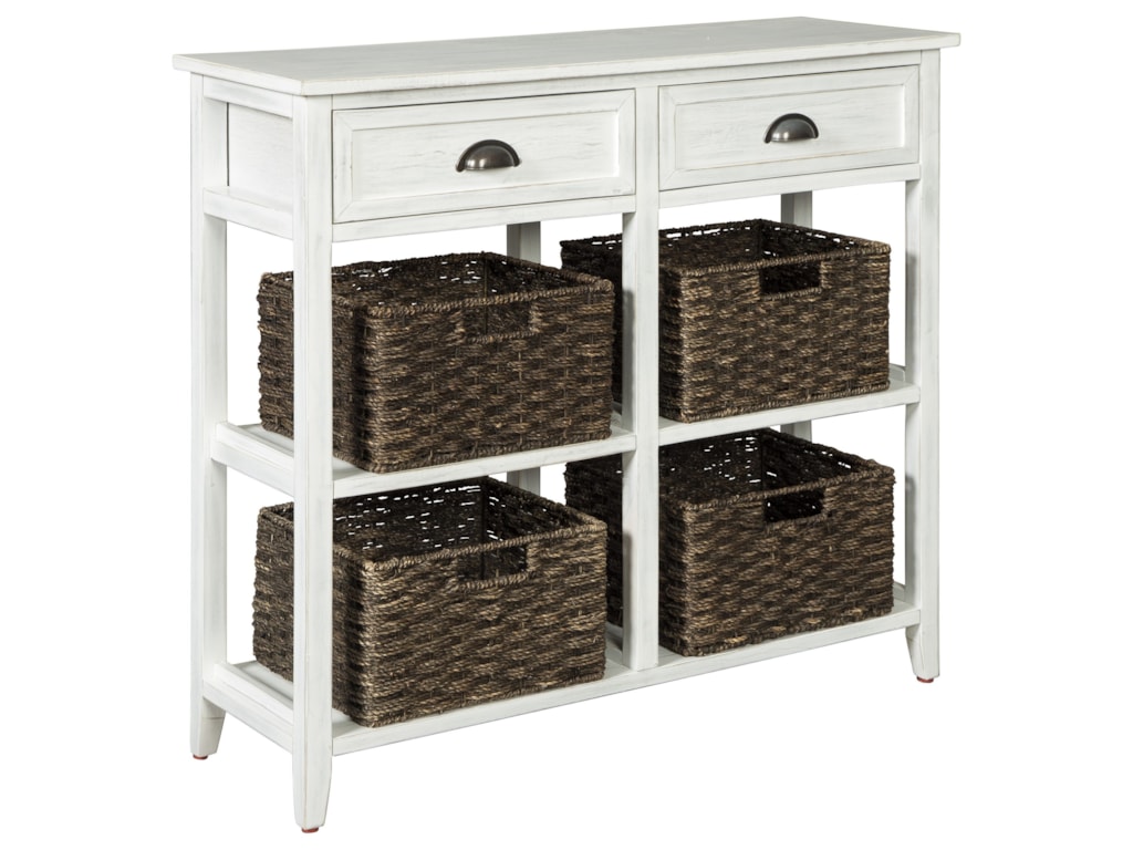 Signature Design By Ashley Oslember Console Sofa Table With 4 Woven Signature Design By Ashley Oslemberconsole Sofa Table