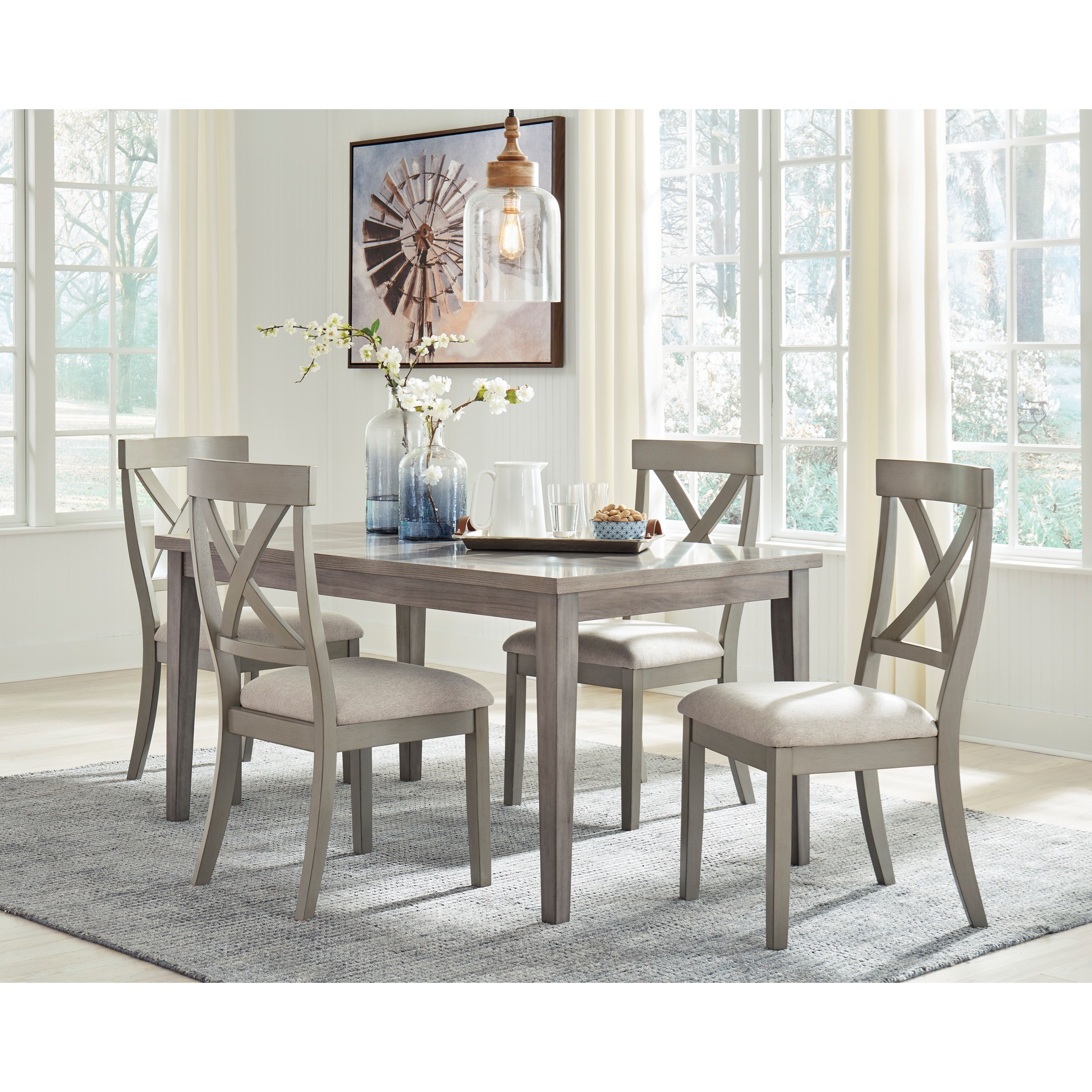 Signature Design by Ashley Parellen Casual 5-Piece Table and Chair Set