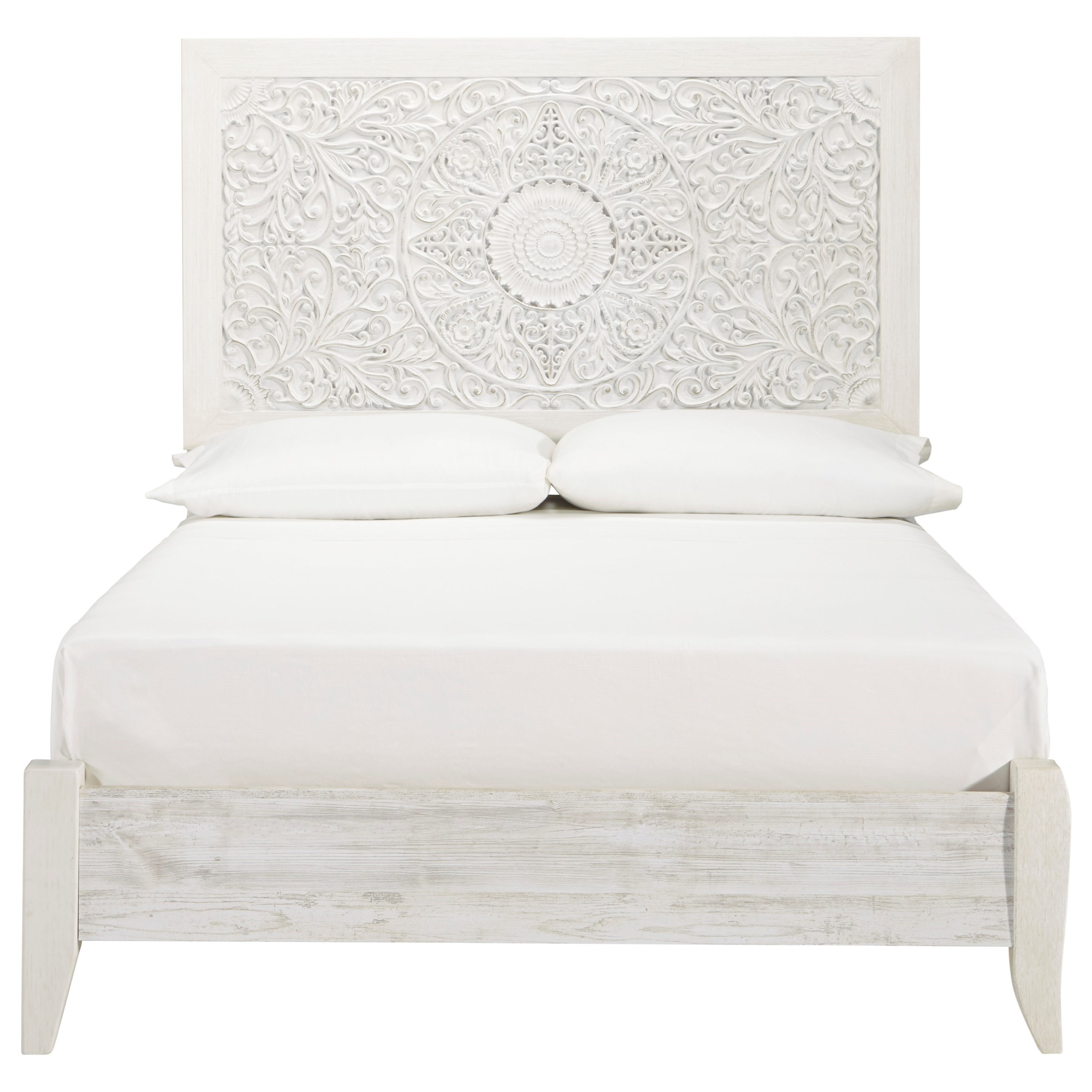 Signature Design By Ashley Paxberry Full Panel Bed With Carved Detail Headboard Royal Furniture Platform Beds Low Profile Beds