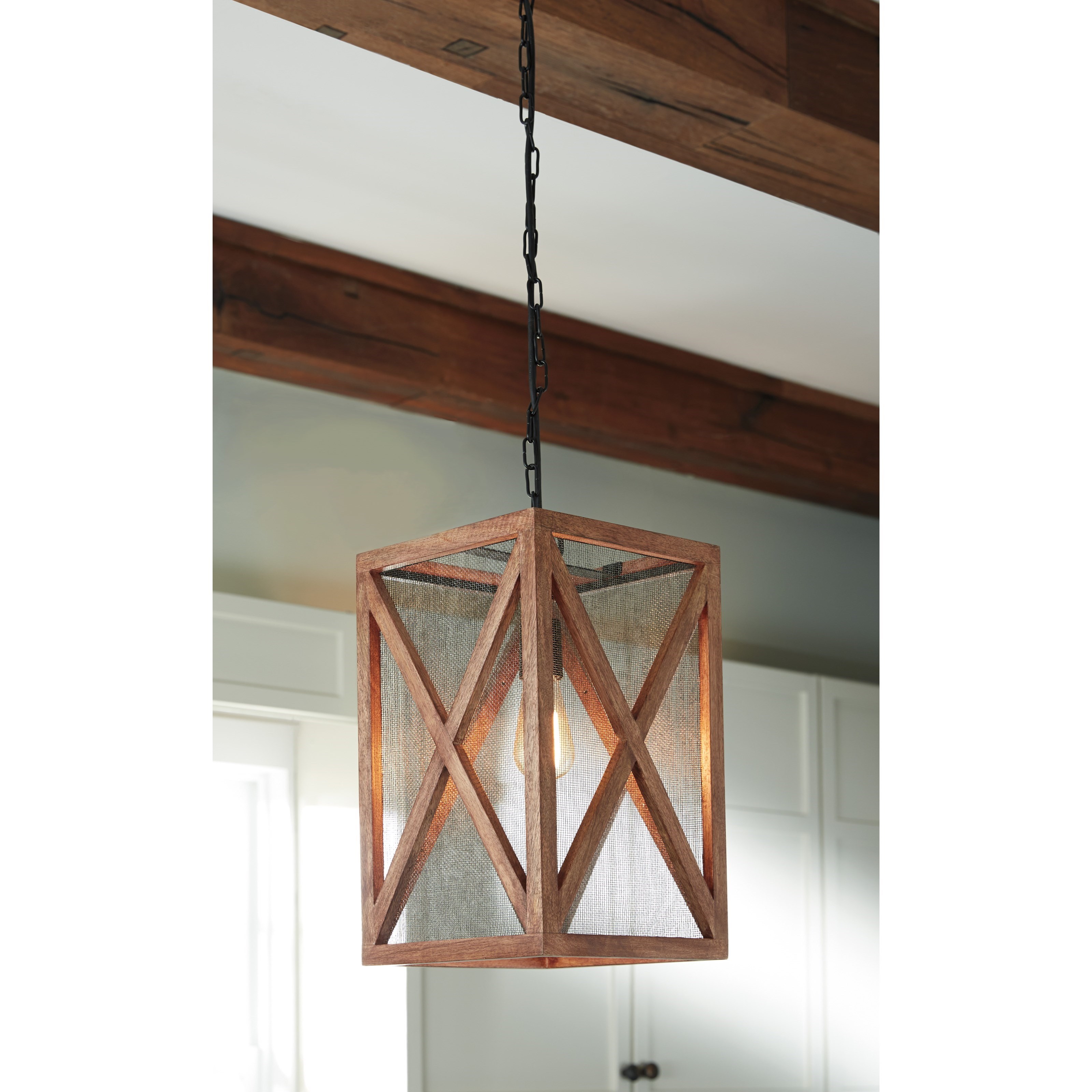 Signature Design By Ashley Pendant Lights Jodene Brown Wood Pendant Light Royal Furniture Pendant Lights Chandeliers