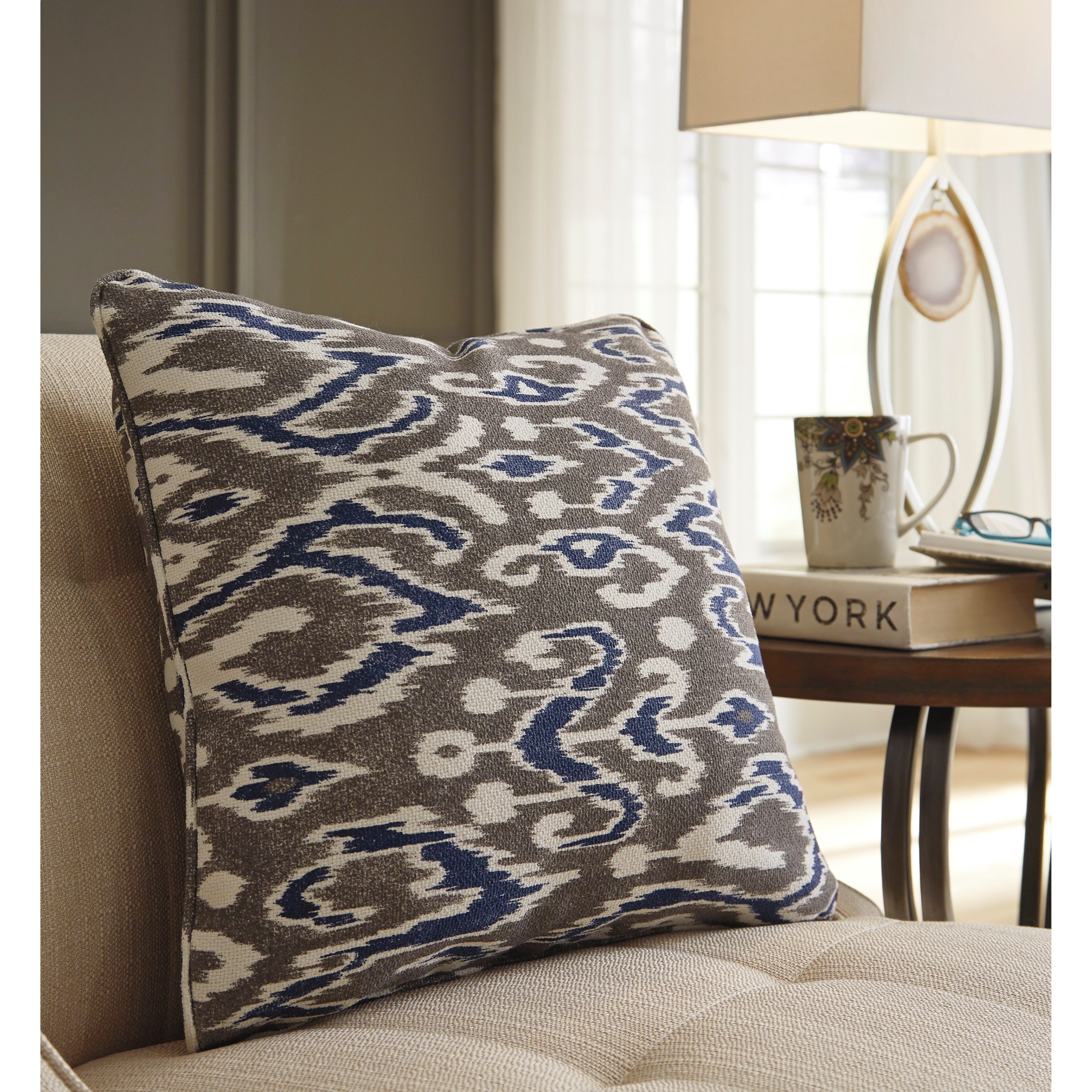 Signature Design By Ashley Pillows Kenley Blue Brown Pillow Wayside Furniture Throw Pillows
