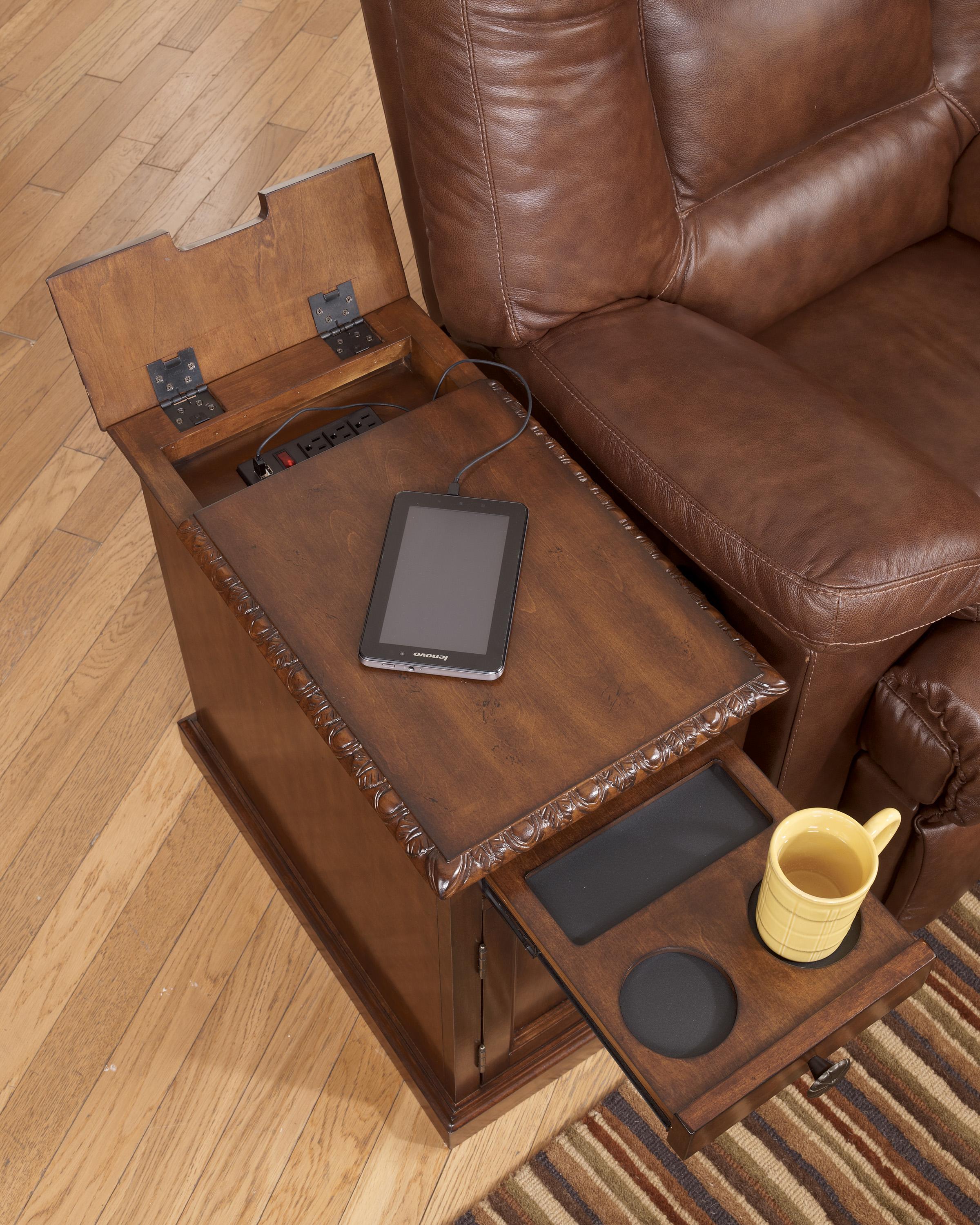 Recliner Friend North Shore Chairside End Table With Power Outlets Pull Out Shelf By Signature Design By Ashley At Crowley Furniture Mattress