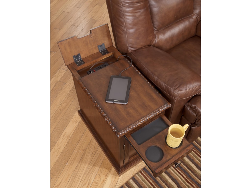 Recliner Friend North Shore Chairside End Table With Power Outlets Pull Out Shelf By Signature Design By Ashley At Crowley Furniture Mattress