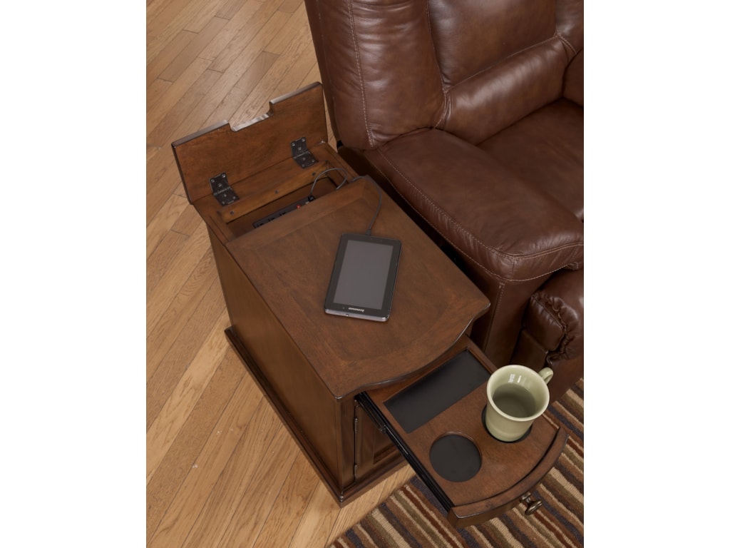 Laflorn Chairside End Table With Power Outlets Pull Out Shelf By Signature Design By Ashley At Sam Levitz Furniture