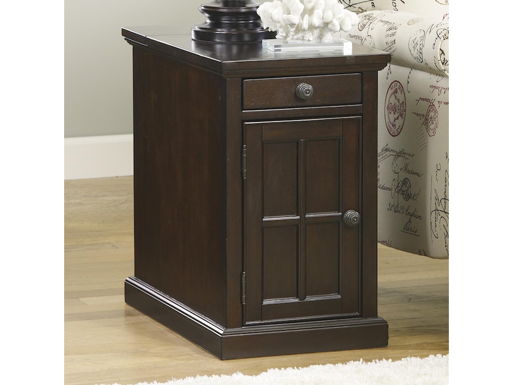Signature Design By Ashley Laflorn Chair Side End Table With Power Outlets Pull Out Shelf Royal Furniture End Tables