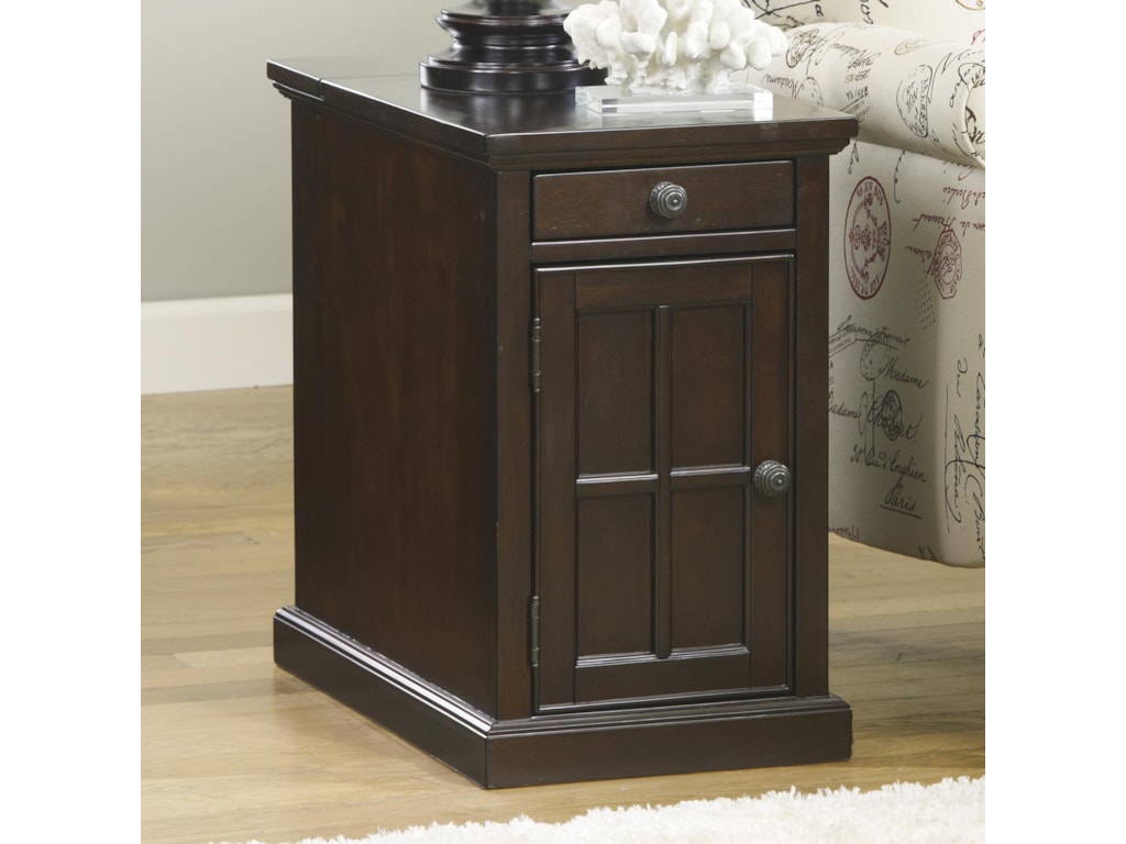 Signature Design By Ashley Laflorn Chair Side End Table With Power Outlets Pull Out Shelf Royal Furniture End Tables