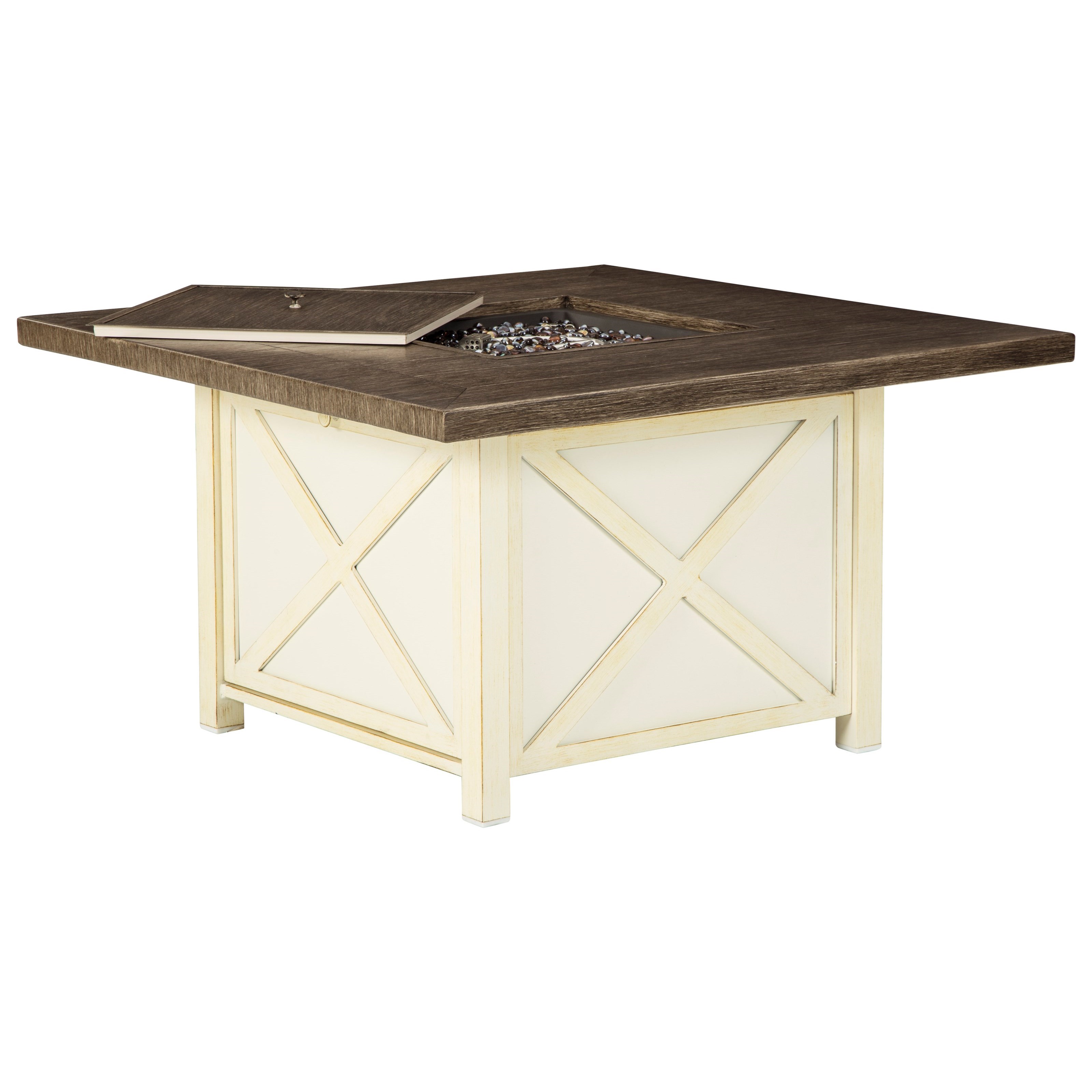 Signature Design By Ashley Preston Bay Farmhouse Style Square Fire