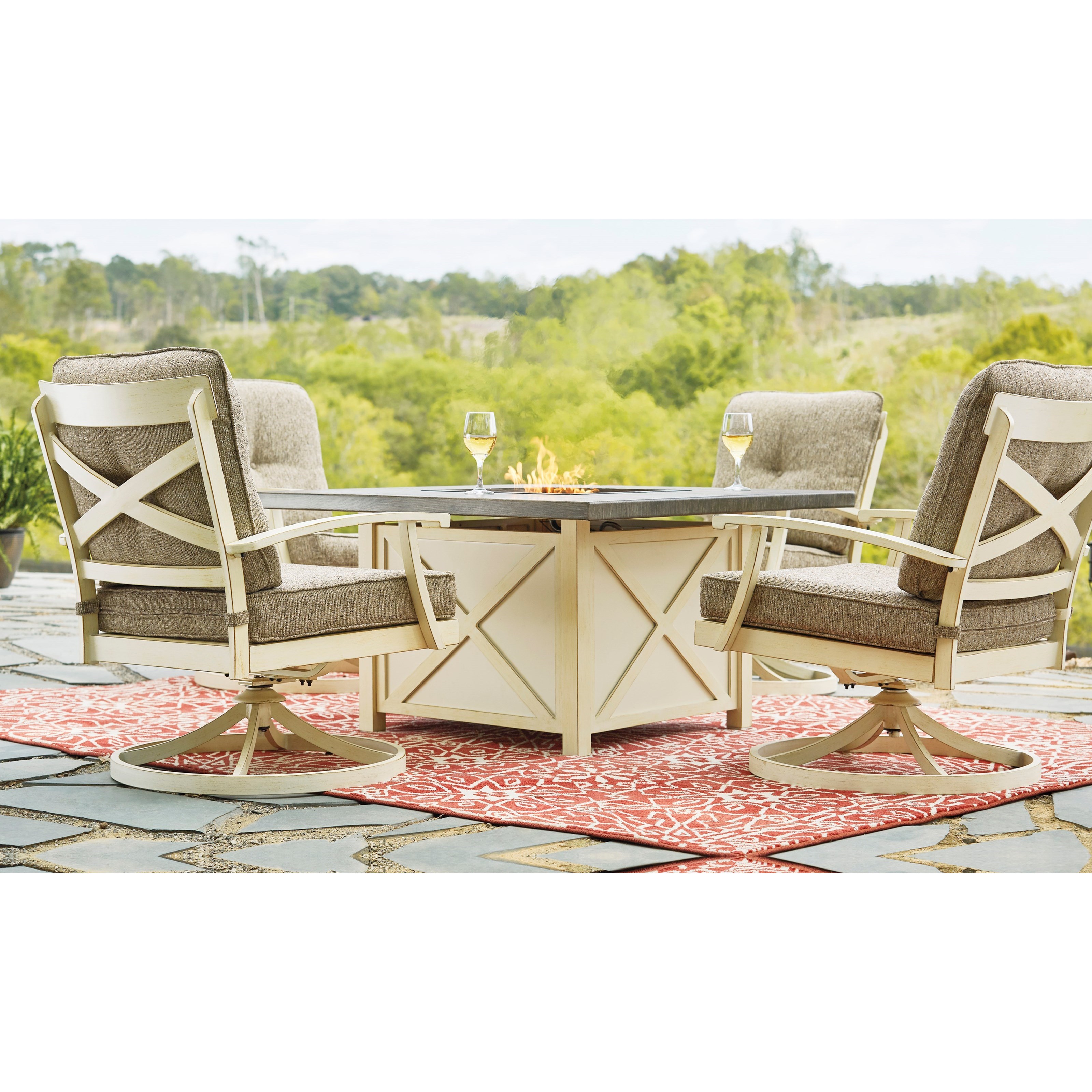 Signature Design By Ashley Preston Bay Farmhouse Style Square Fire