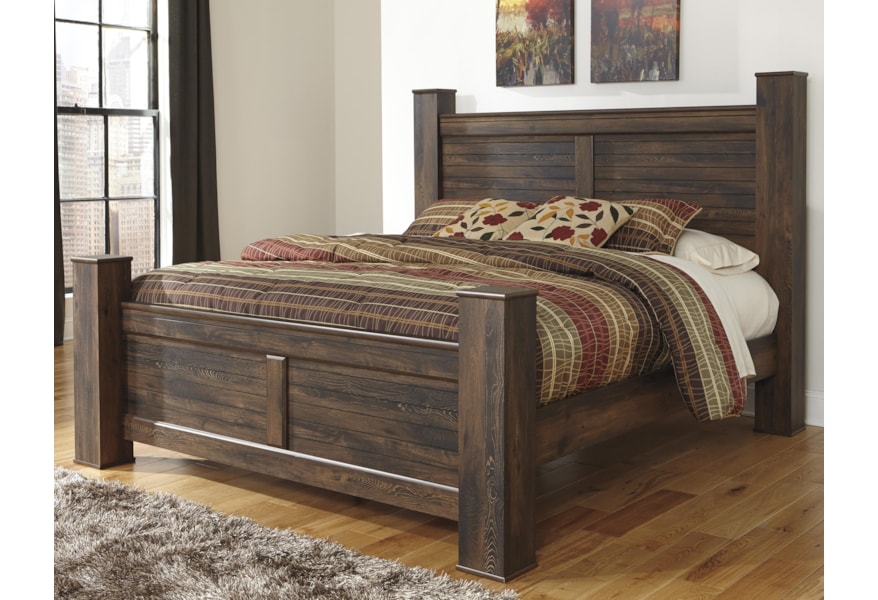 Signature Design By Ashley Quinden Rustic King Poster Bed