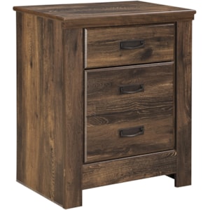 Ashley Signature Design Quinden B246 92 Rustic Two Drawer Night Stand With Dual Usb Charger Dunk Bright Furniture Nightstands