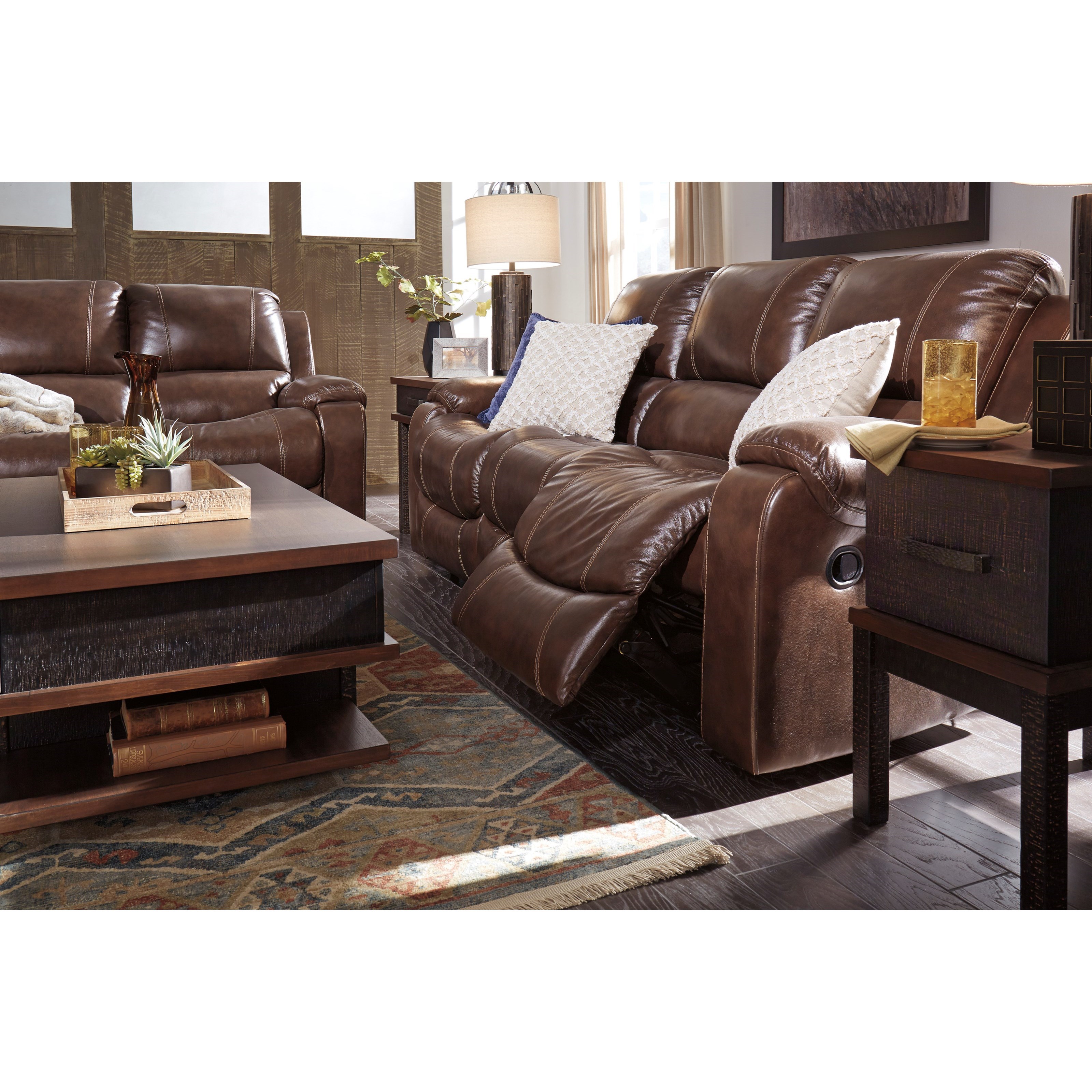 Signature Design By Ashley Rackingburg Reclining Sofa With Bustle