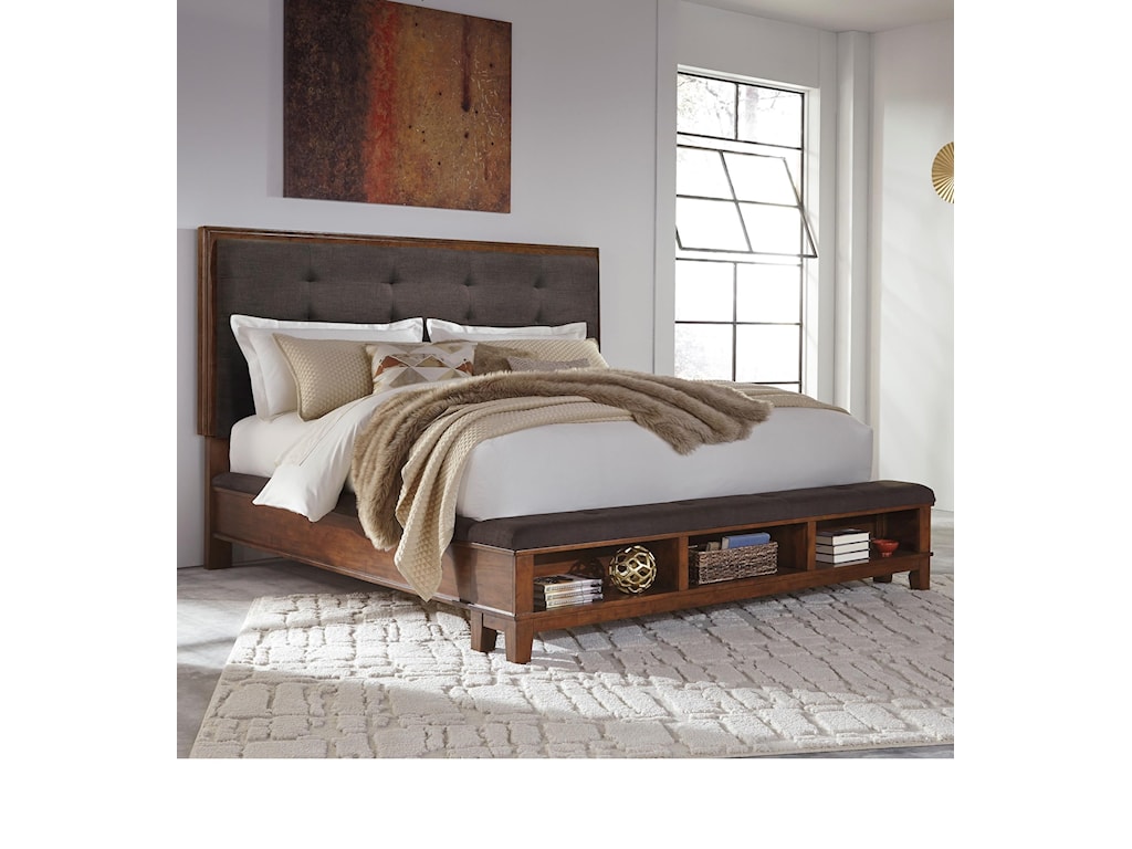 Signature Design By Ashley Ralene King Upholstered Bed With Bench