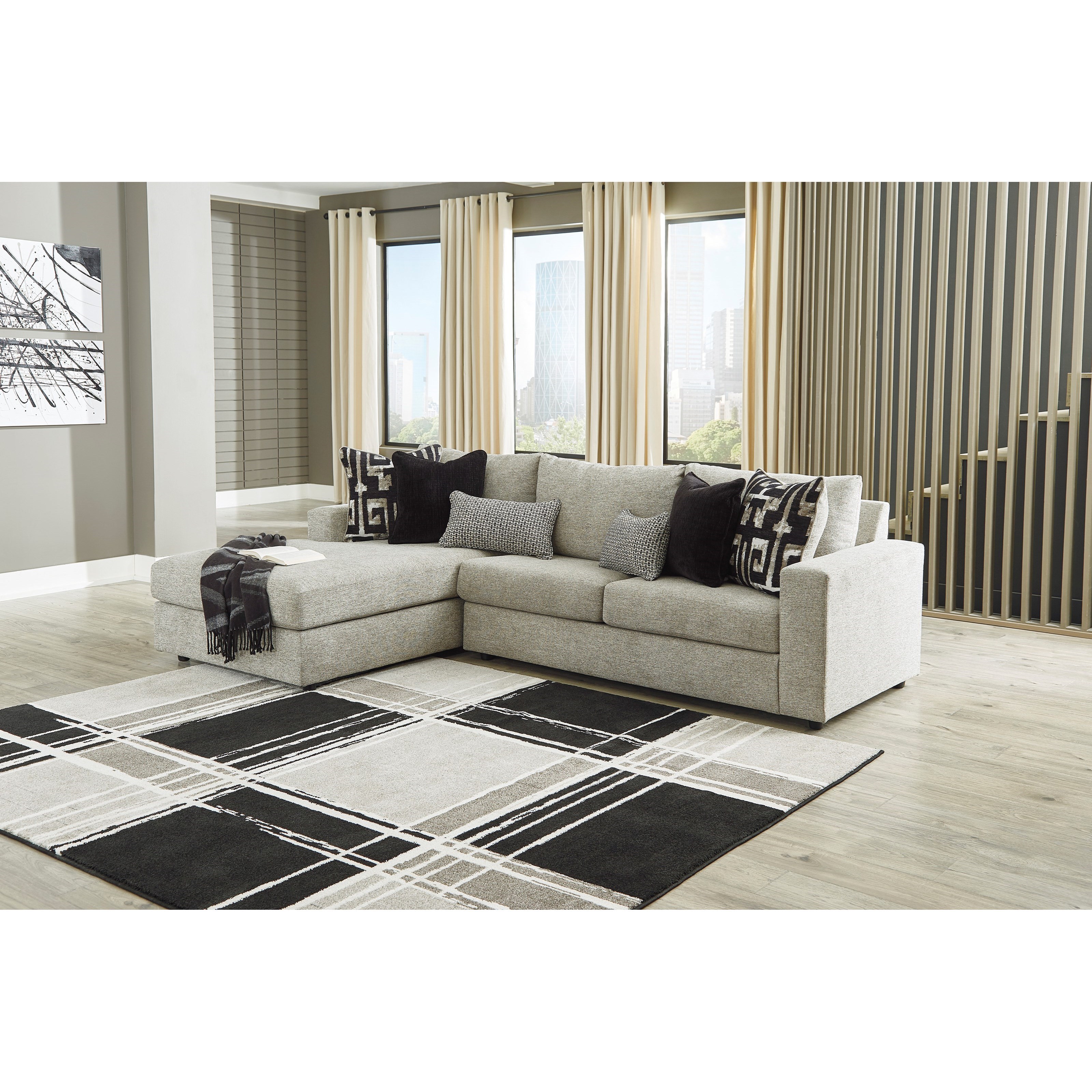 Signature Design By Ashley Ravenstone Contemporary 3 Seat Sectional Sofa With Laf Chaise Conlin S Furniture Sectional Sofas