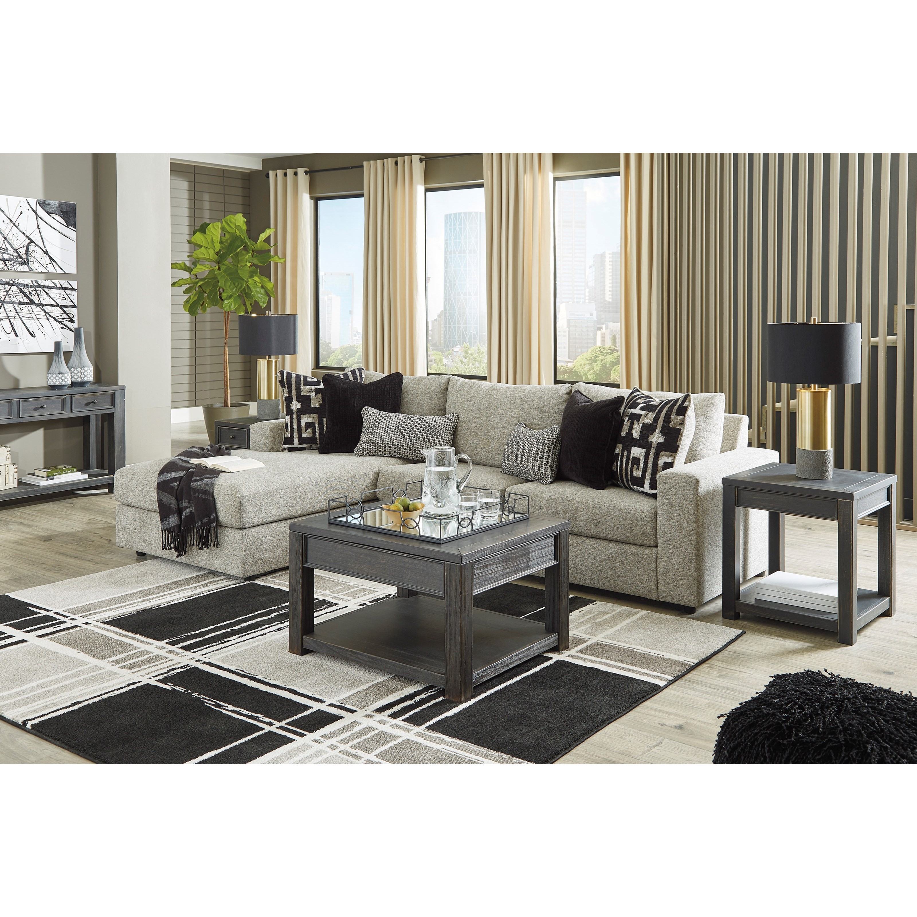 Signature Design By Ashley Ravenstone Contemporary 3 Seat