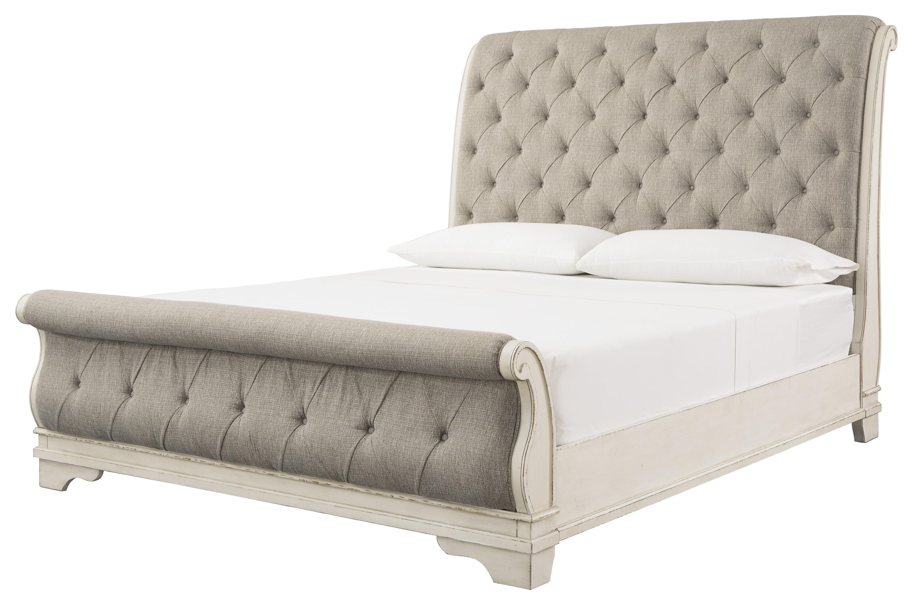 Signature Design By Ashley Realyn 586374399 Queen Upholstered Sleigh Bed Sam Levitz Furniture Sleigh Beds