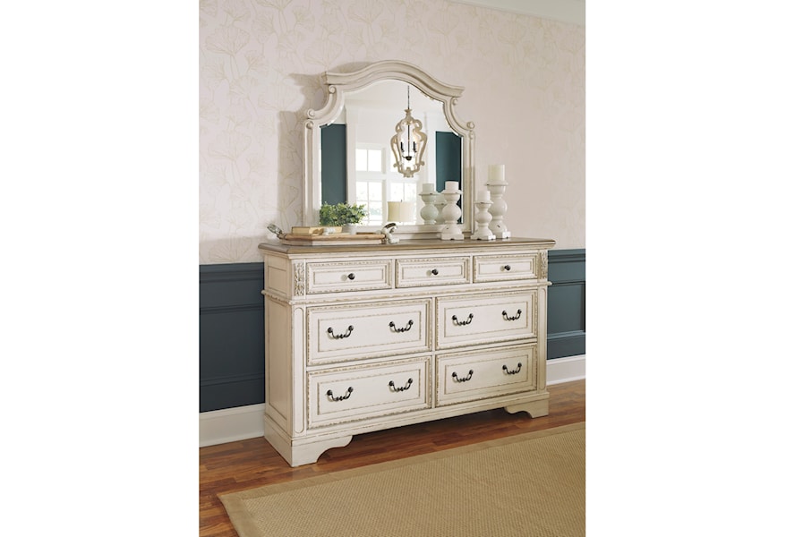 Ashley Signature Design Realyn B743 31 36 7 Drawer Dresser And Mirror Set O Dunk O Bright Furniture Dresser Mirror Sets