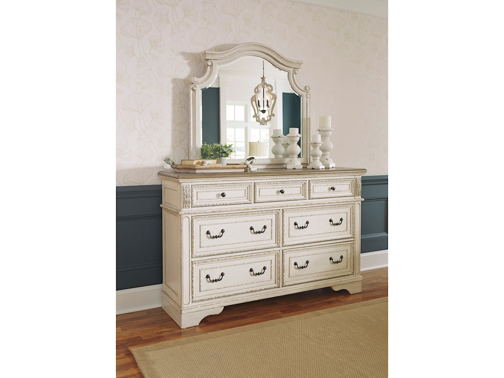 Signature Design By Ashley Realyn 7 Drawer Dresser And Mirror Set