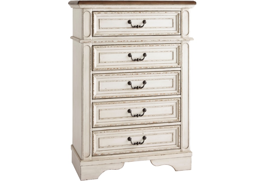 Signature Design By Ashley Realyn 10263974 Two Tone 5 Drawer Chest Pilgrim Furniture City Drawer Chests