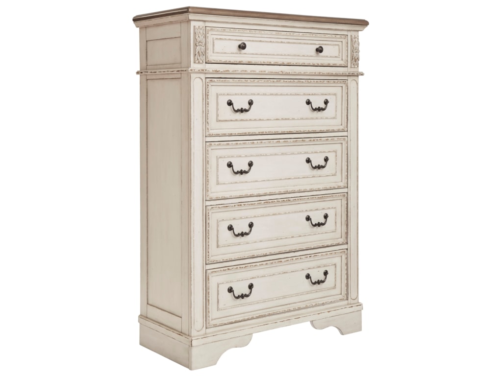 Signature Design By Ashley Realyn B743 46 Two Tone Five Drawer Chest Signature Design By Ashley Realyn Two Tone Five Drawer Chest