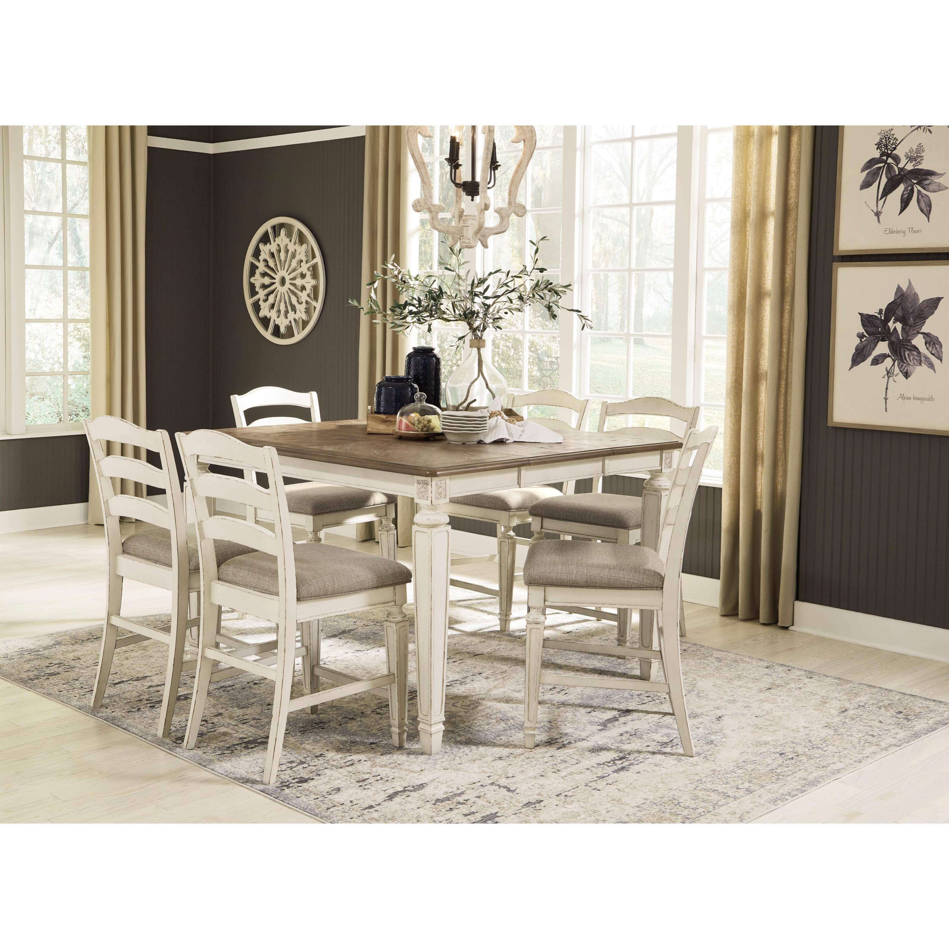 Signature Design By Ashley Realyn 7 Piece Counter Extension Table