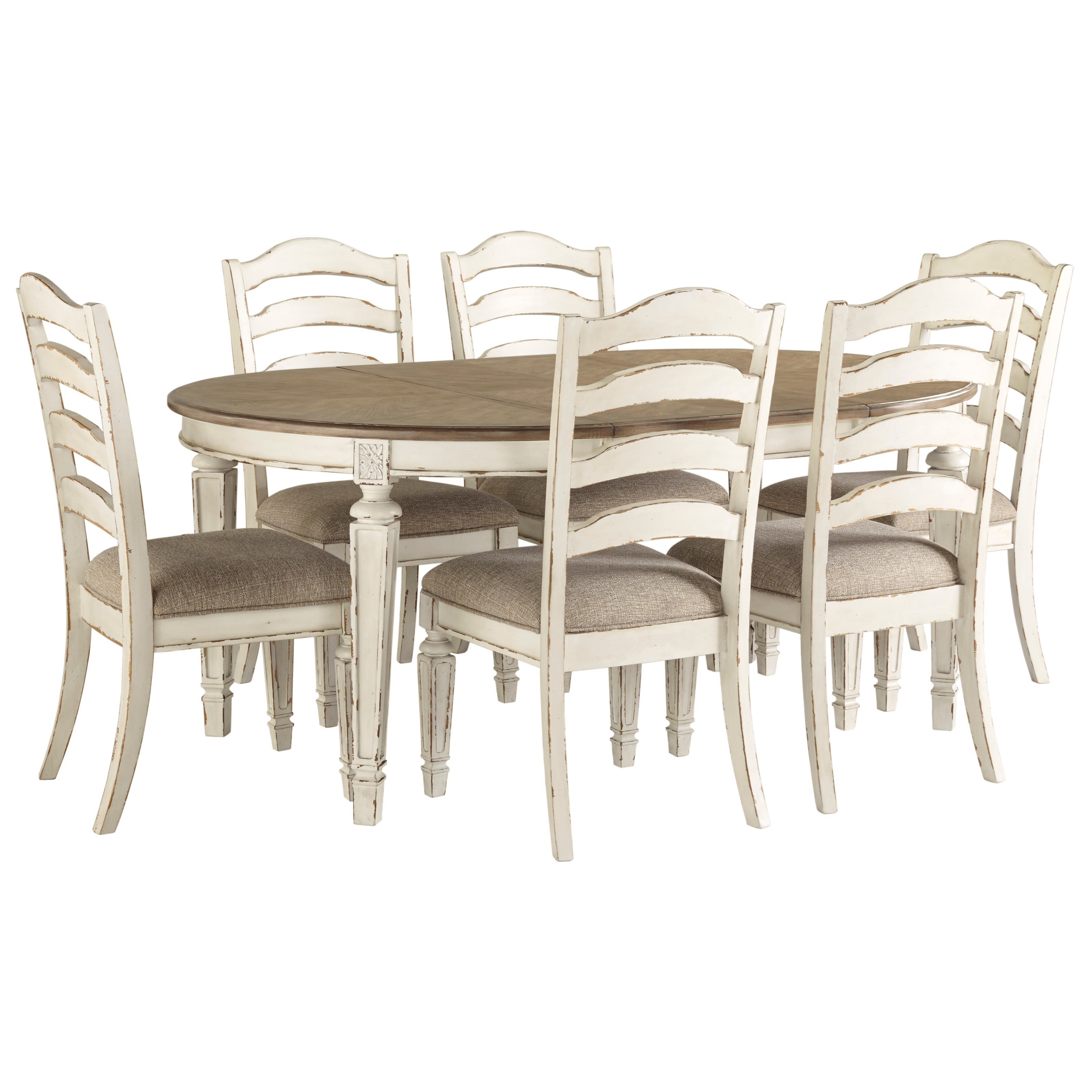 Ashley Signature Design Realyn 7 Piece Round Table And Chair Set