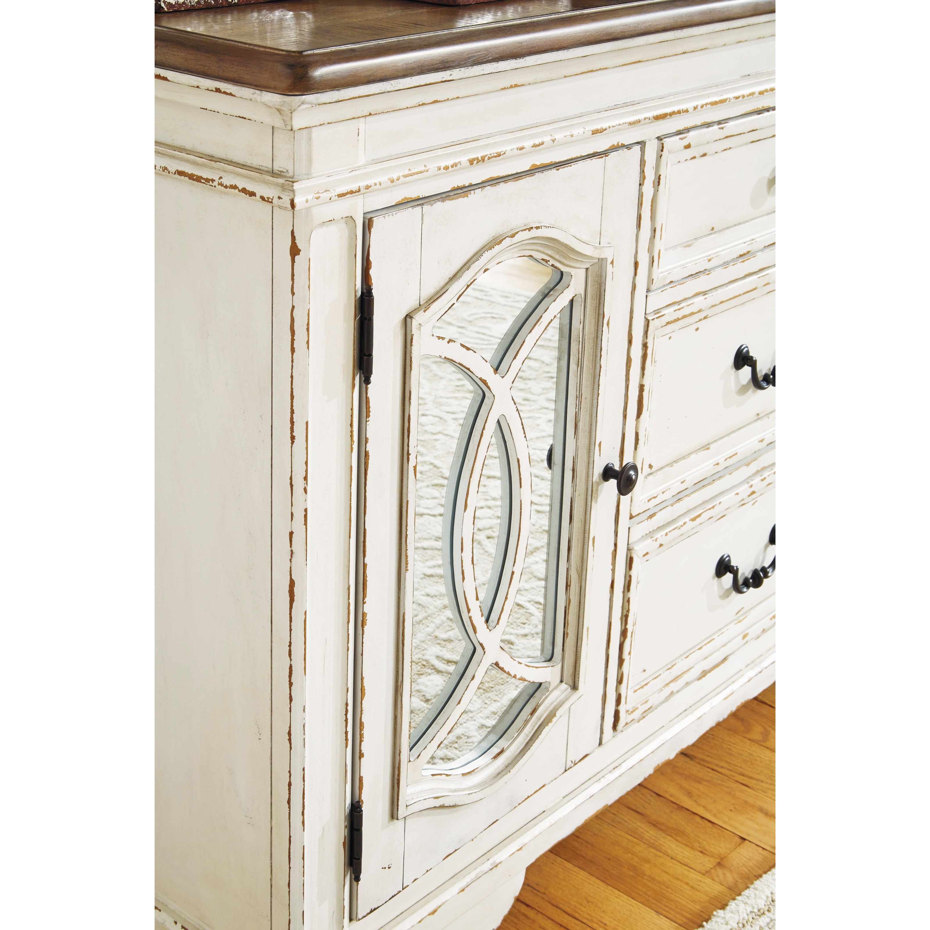Signature Design By Ashley Realyn D743 60 3 Drawer 2 Door Dining