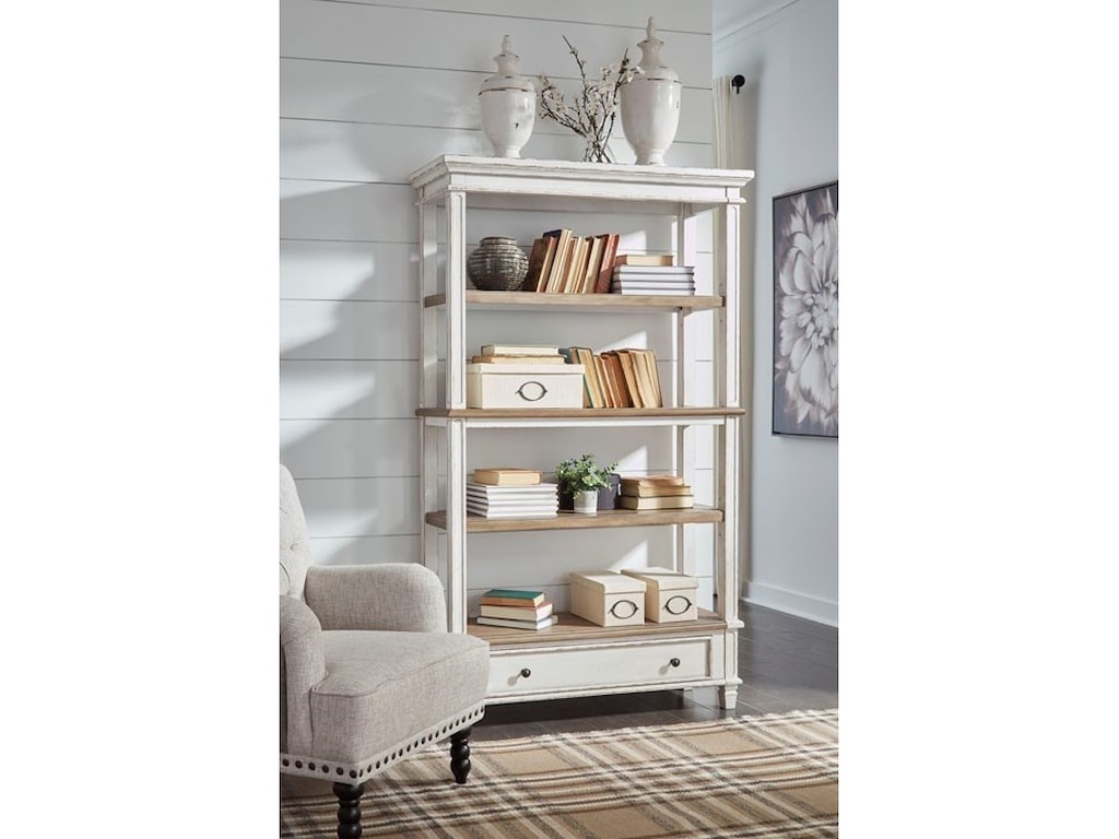 Signature Design by Ashley Realyn Open Shelf Bookcase with Drawer ...