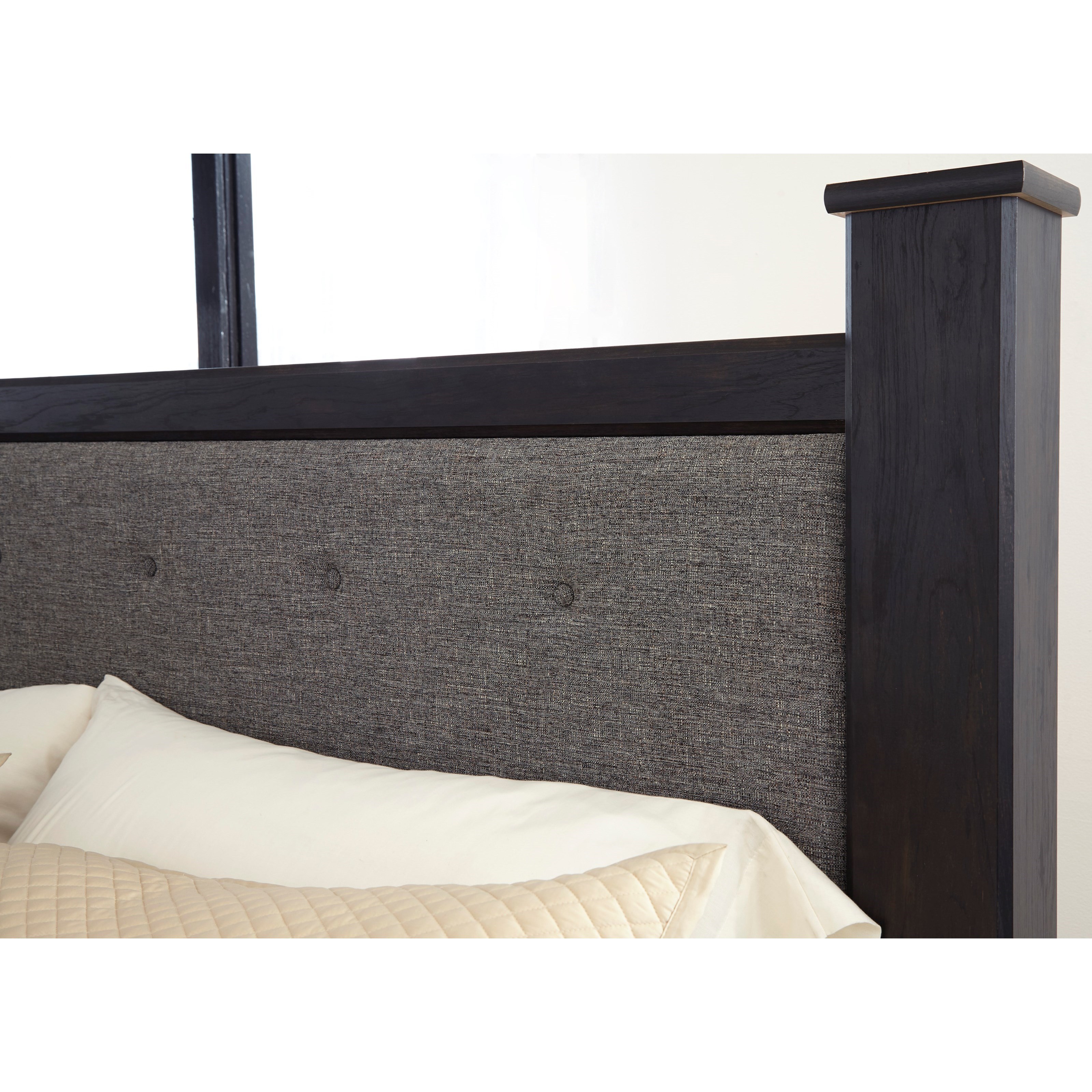 Signature Design By Ashley Reylow Contemporary King Upholstered Poster Bed Value City Furniture Poster Beds