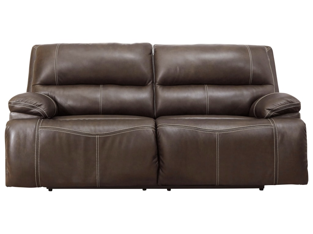Ricmen Leather Match 2 Seat Reclining Sofa W Adj Headrests By Signature Design Ashley At Royal Furniture