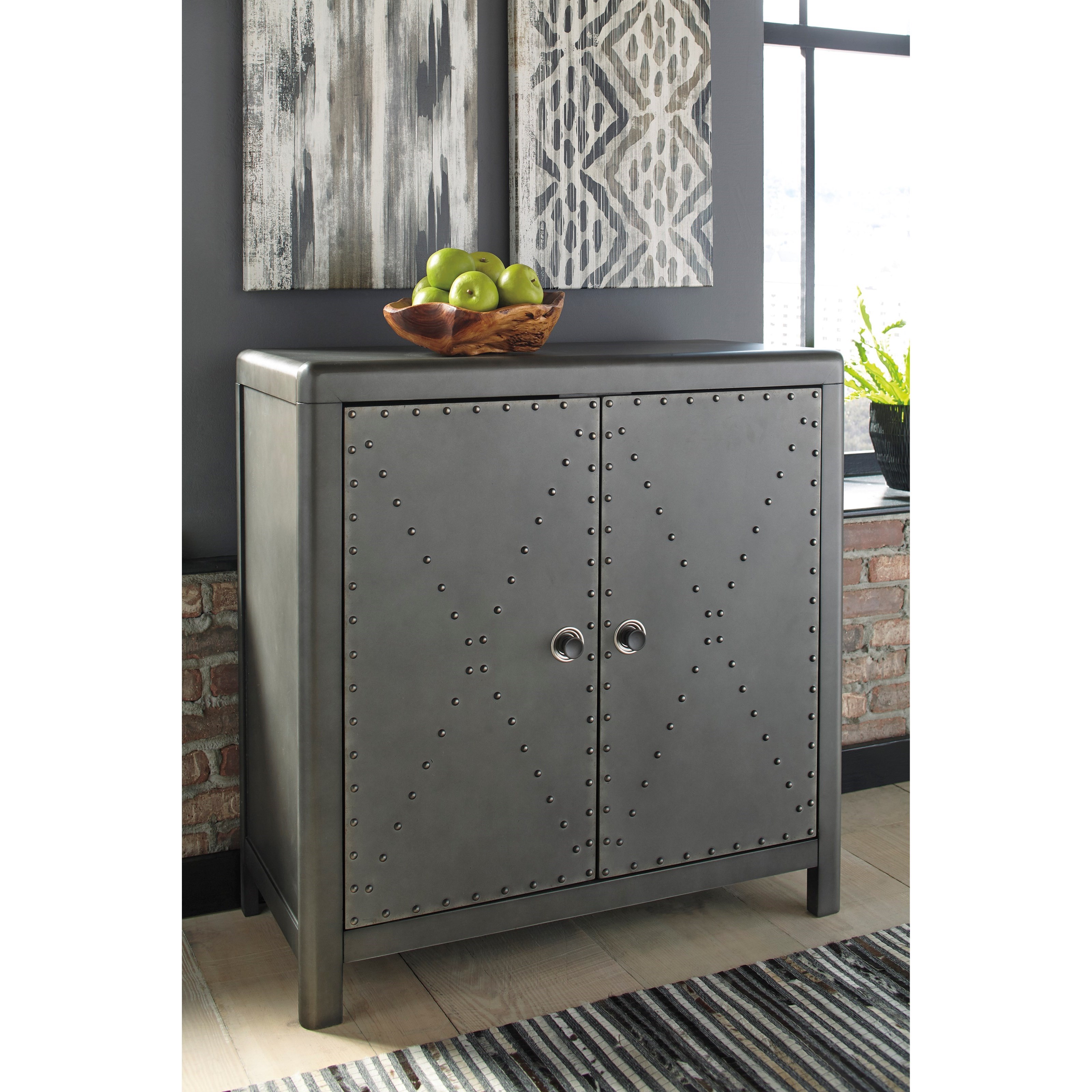 Signature Design by Ashley Rock Ridge Industrial 2-Door Accent Cabinet | Royal Furniture ...