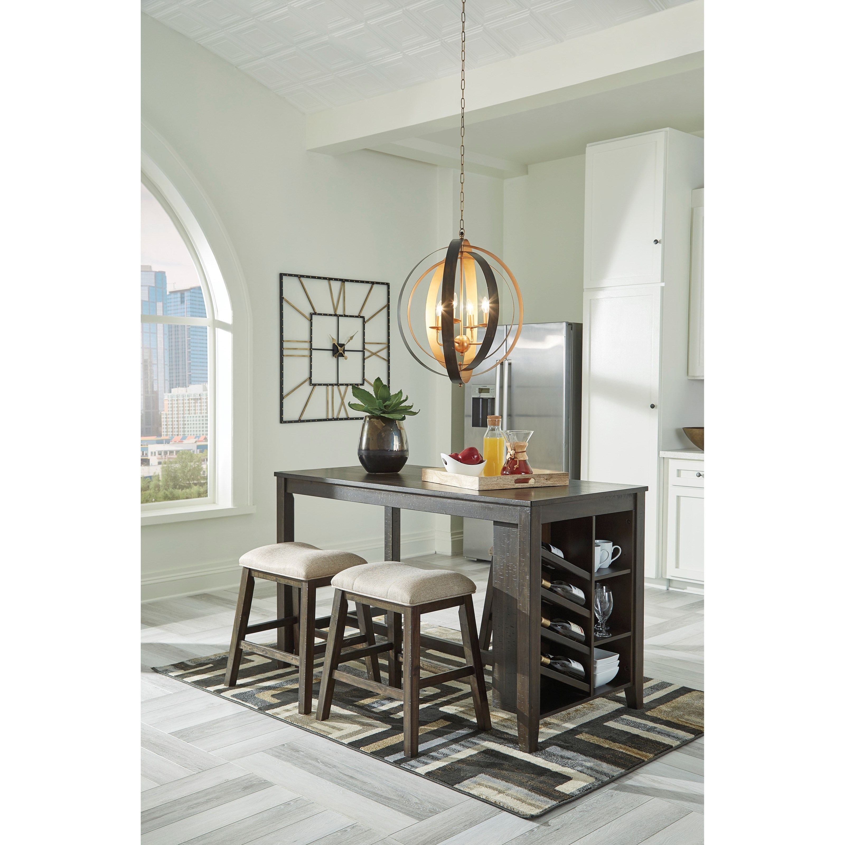 Signature Design By Ashley Rokane Counter Height Upholstered Stool