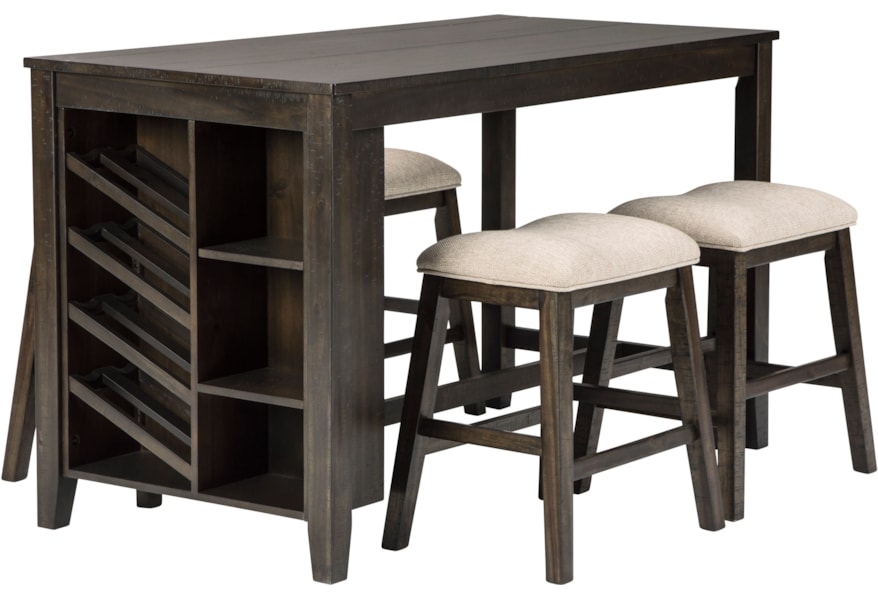 Rokane 5 Piece Rectangular Counter Table W Storage Set By Ashley Signature Design At Dunk Bright Furniture Rokane 5 Piece Rectangular Counter Table W Storage Set By Ashley Signature Design At Dunk Bright Furniture