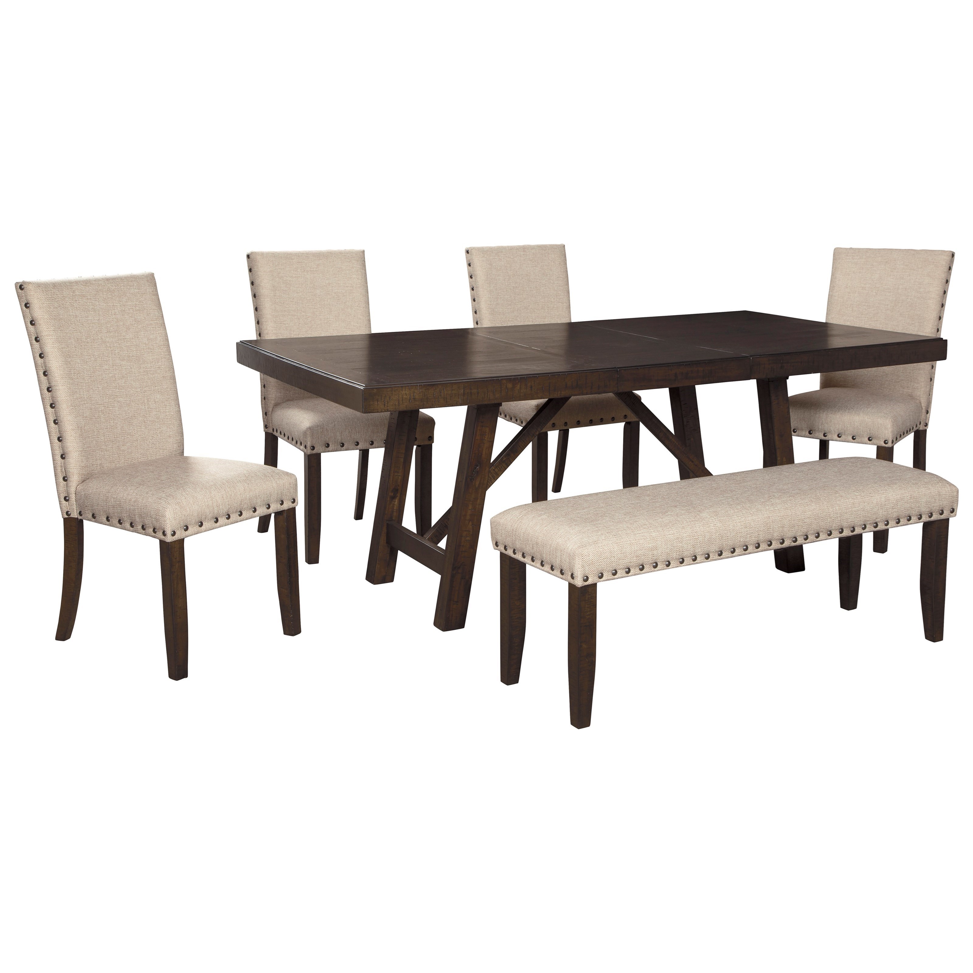 Dining Table Set for Six with Bench