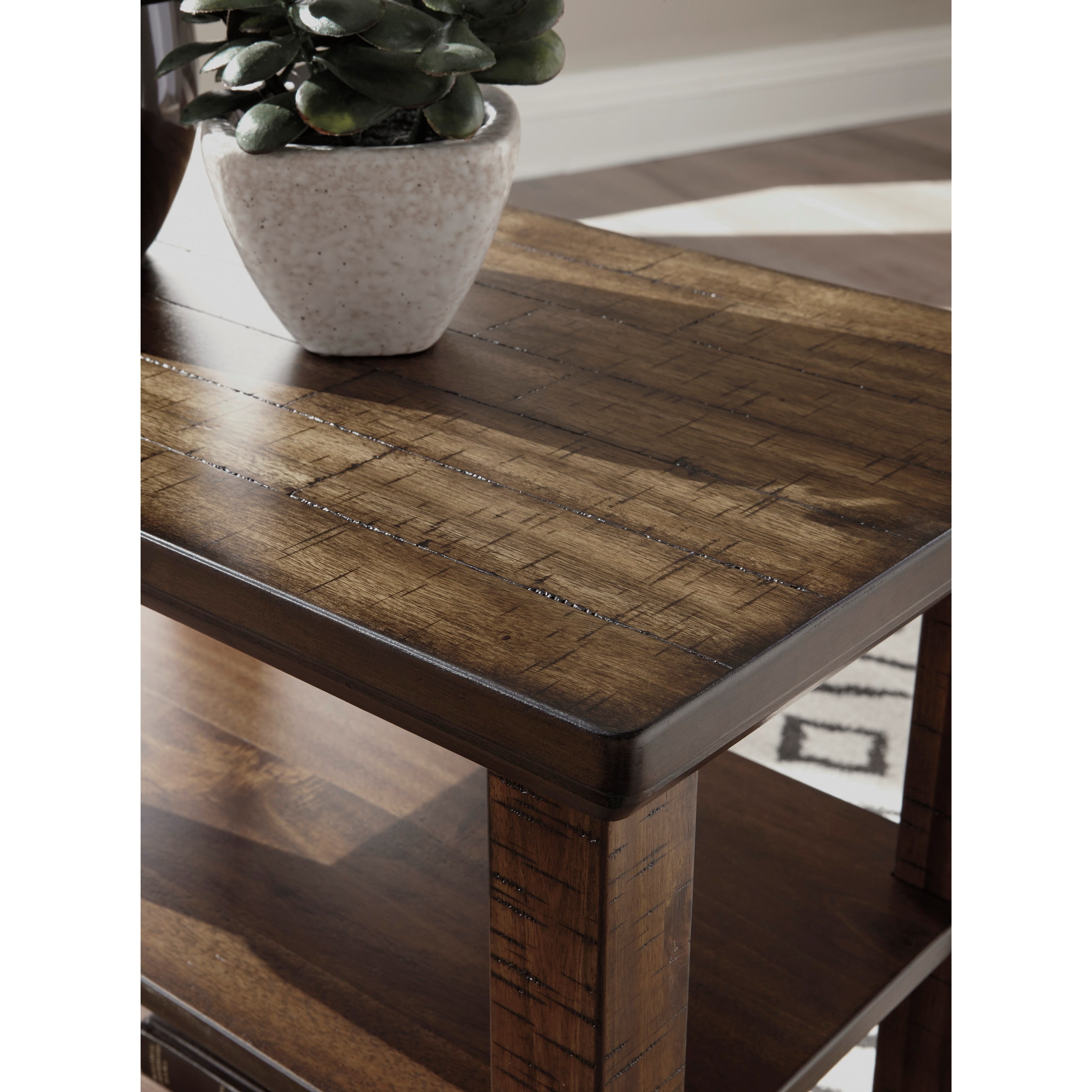 Signature Design By Ashley Royard Rustic Chairside End Table