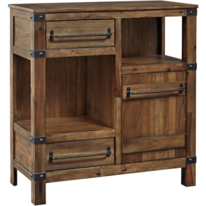 Signature Design Roybeck Rustic 2 Drawer Accent Cabinet With Adjustable Shelf Fisher Home Furnishings Accent Chests