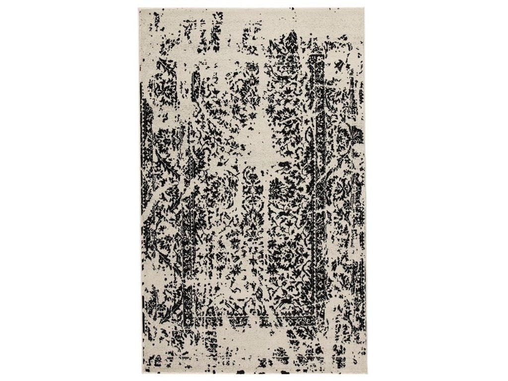 Contemporary Area Rugs Jag Black White Large Rug By Signature Design Ashley At Household Furniture