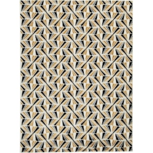 Ashley Signature Design Contemporary Area Rugs R402402 Jaela Black Gold White Medium Rug Dunk Bright Furniture Rugs