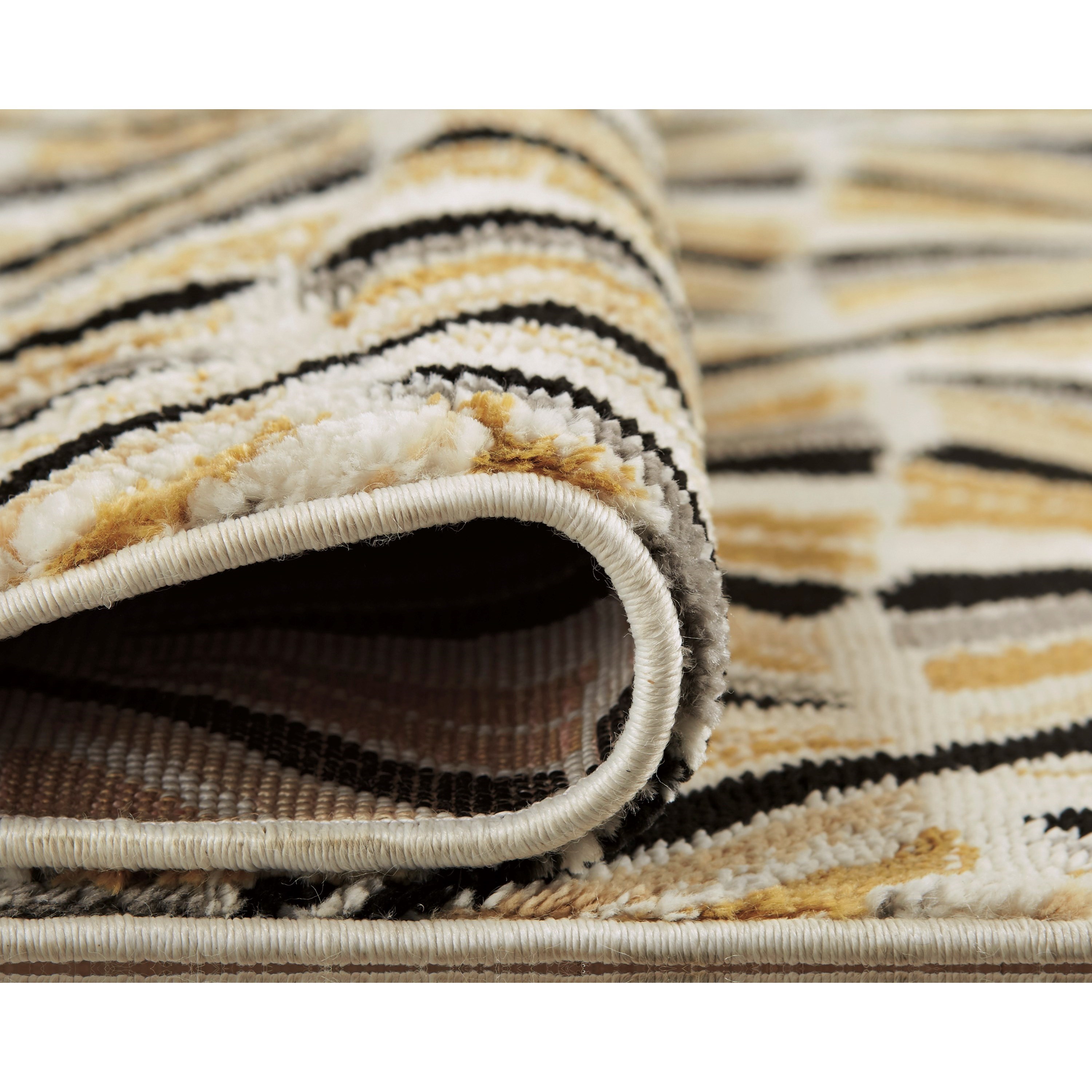 Signature Design By Ashley Contemporary Area Rugs Jaela Black Gold White Medium Rug Royal Furniture Rugs