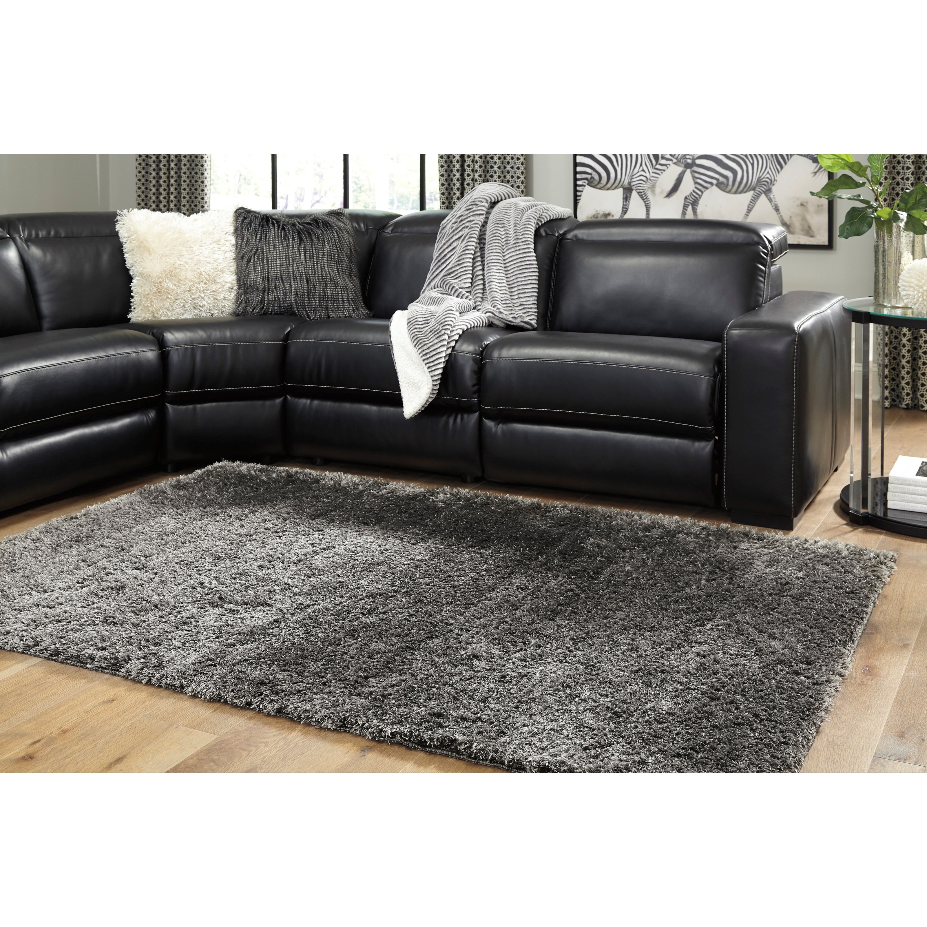 Signature Design By Ashley Contemporary Area Rugs Jumeaux Black Large Rug Rune S Furniture Rugs