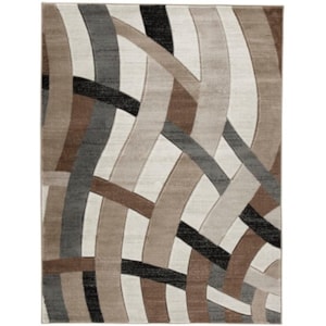 Ashley Signature Design Contemporary Area Rugs R402921 Jacinth Brown Large Rug Dunk Bright Furniture Rugs