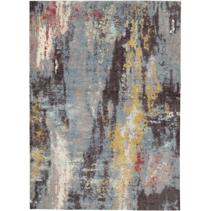 Ashley Signature Design Contemporary Area Rugs R403212 Quent Blue Gray Yellow Medium Rug Dunk Bright Furniture Rugs
