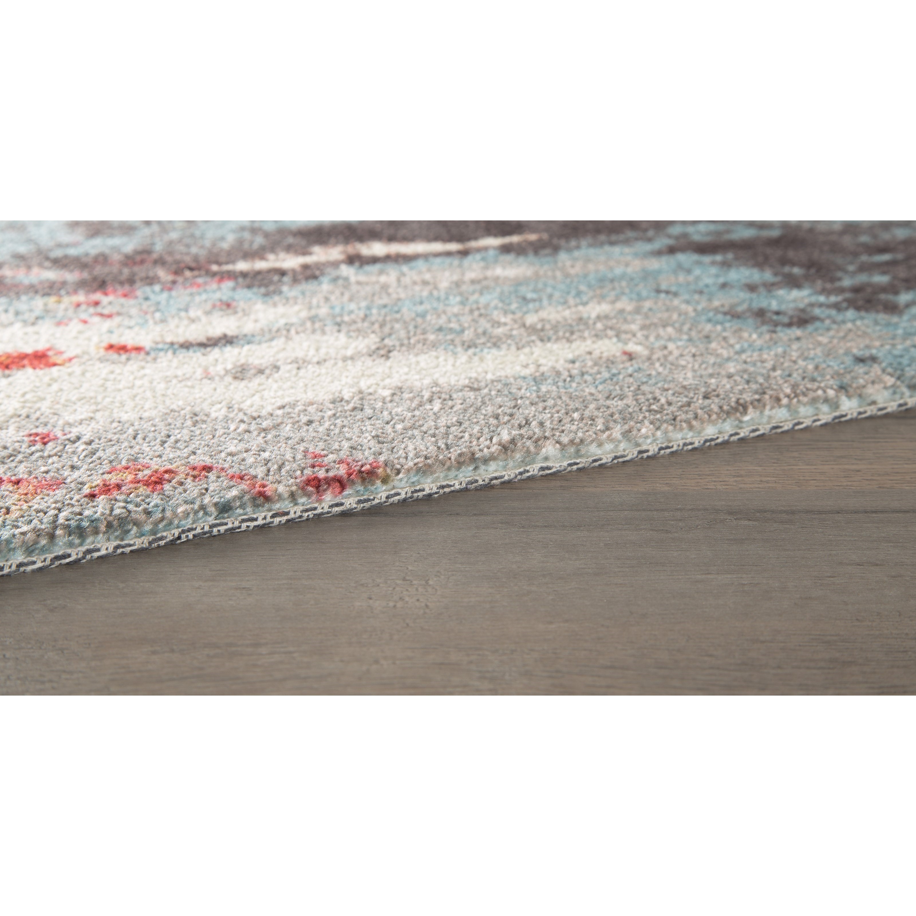 Signature Design By Ashley Contemporary Area Rugs Quent Blue Gray Yellow Medium Rug Royal Furniture Rugs