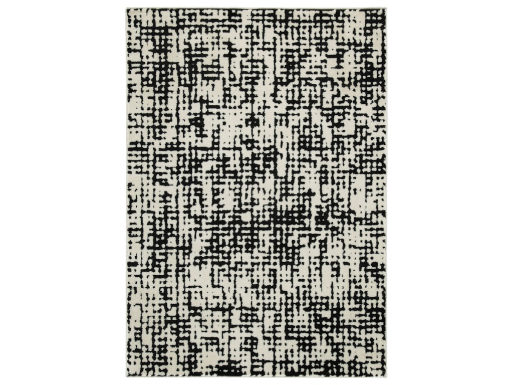 signature design by ashley contemporary area rugs jezel black white