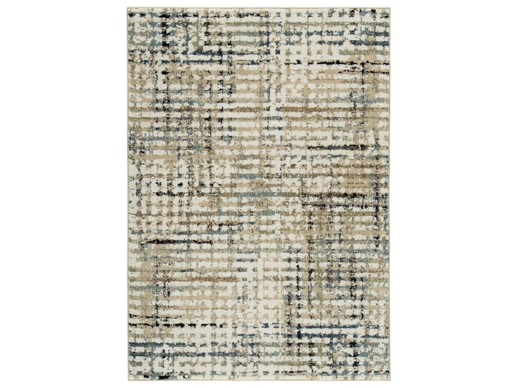 Signature Design By Ashley Contemporary Area Rugs Mahina Tan Blue Cream Medium Rug Royal Furniture Rugs