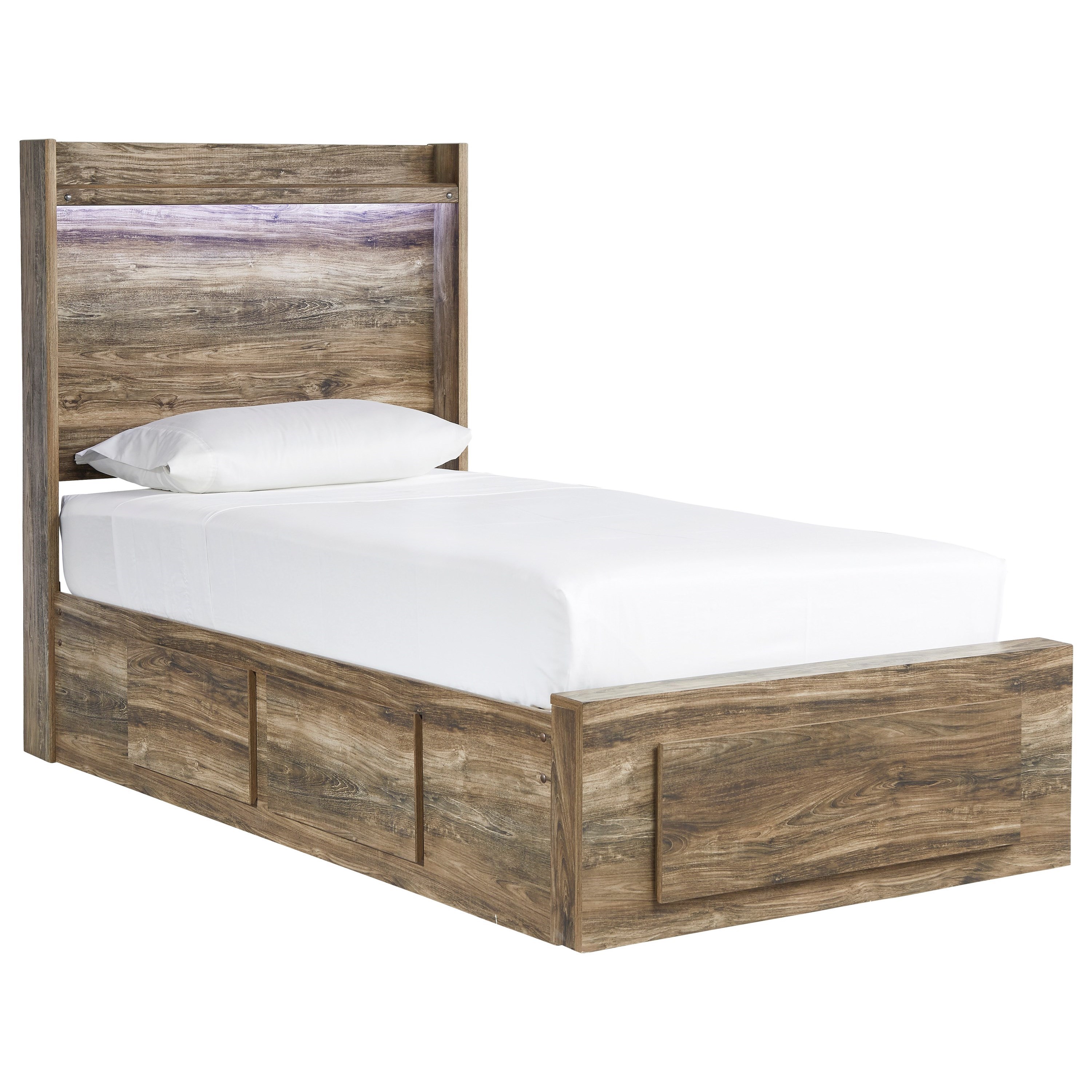 Signature Design By Ashley Rusthaven Rustic Modern Twin Storage