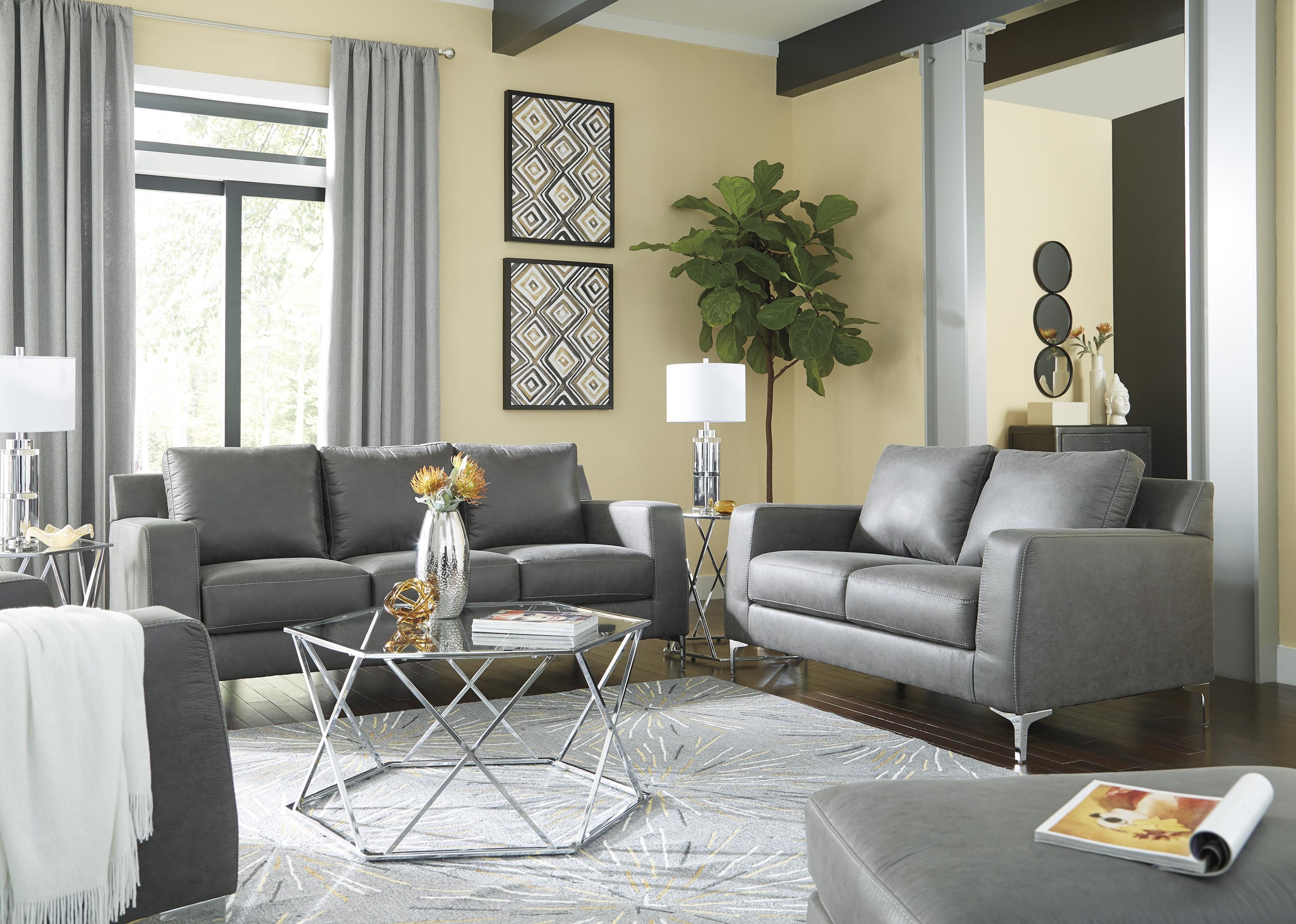 Signature Design By Ashley Ryler 4020338 35 20 Charcoal Sofa