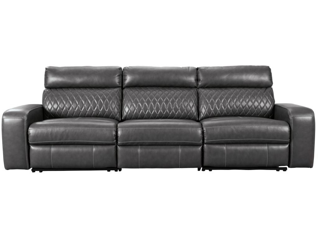 Samperstone Transitional Reclining Sofa With Usb Ports By Signature Design Ashley At Furniture And Liancemart